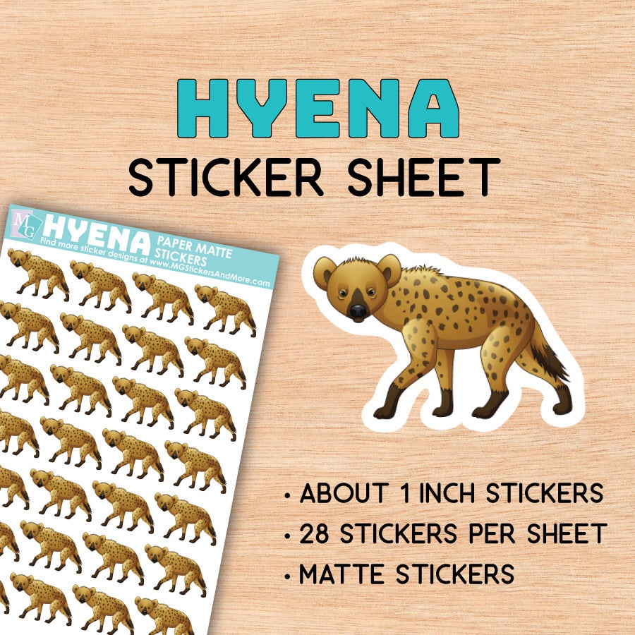 Hyena Sticker Sheet | MG Stickers And More