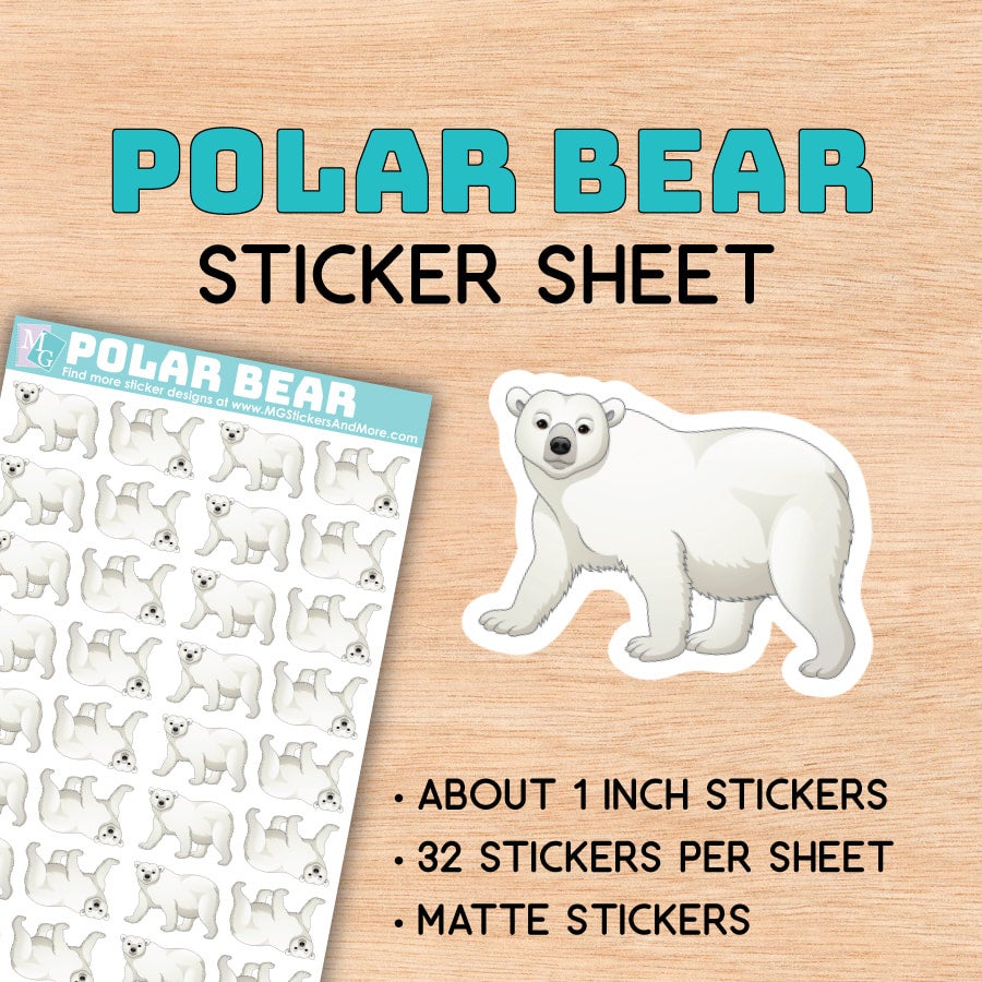 Printables - Animal Stickers - Polar Bears